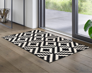 Wycieraczka pod drzwi czarno-biała 120 x 75 cm