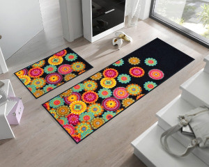 Wycieraczka do butów kwiaty kolorowa ozdobna 75 x 50 cm Peppina