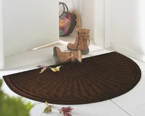 Wycieraczka pod drzwi półokrągła 85 x 55 cm brązowa