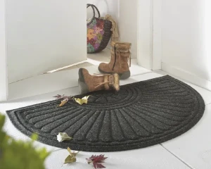 Wycieraczka półokrągła pod drzwi 85 x 55 cm szara