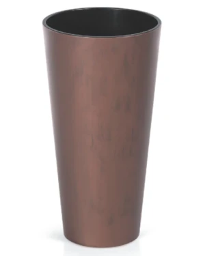Doniczka wysoka z wkładem rdzawa 47 cm Tubus Slim Corten