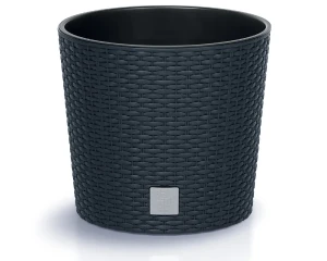 Doniczka okrągła z wkładem 20 cm antracytowa Rato Round