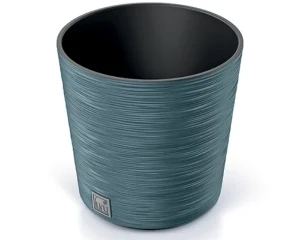 Doniczka okrągła z wkładem niebieska 25 cm Furu Round
