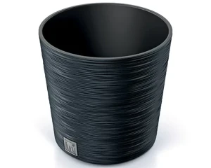 Doniczka z wkładem antracyt 25 cm Prosperplast Furu Round