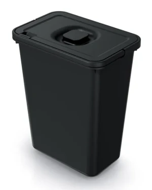 Kosz na śmieci zamykany 10L czarny Systema Basic Flap