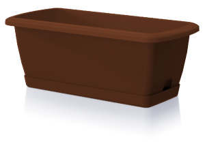 Doniczka podłużna 39 cm z podstawką brąz Respana Easycare