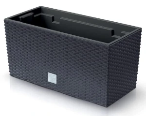 Doniczka prostokątna z wkładem antracyt 39 cm Rato Case