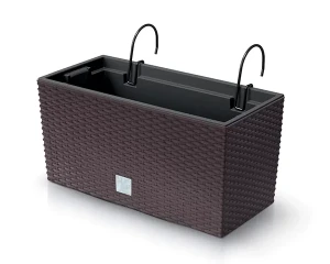 Doniczka balkonowa z uchwytami brązowa 39 cm Rato Case W