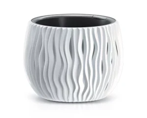 Doniczka okrągła 18 cm biała Sandy Bowl