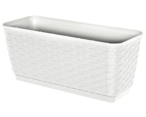 Doniczka balkonowa 39 cm biała Ratolla Case PW