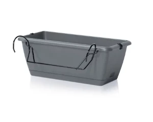 Doniczka na balkon 40 cm szara Respana Easycare W