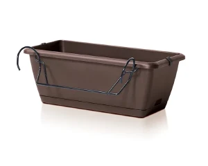 Doniczka na balustradę 40 cm brązowa Respana Easycare W