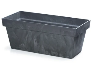 Doniczka podłużna antracyt 39 cm Cube Case Beton Effect