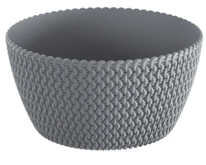 Doniczka okrągła szara 23,6 cm Prosperplast Splofy Low