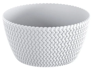 Doniczka okrągła biała 23,6 cm Prosperplast Splofy Low