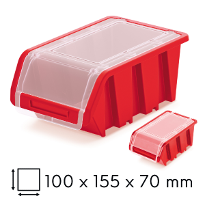 Pojemnik warsztatowy z klapką 100x155x70 mm czerwony Kistenberg Truck