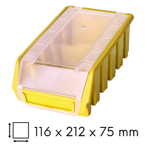 Kuweta magazynowa z klapką 116x212x75mm żółta Ergobox
