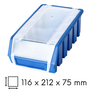 Kuweta magazynowa z klapką 116x212x75mm niebieska Ergobox