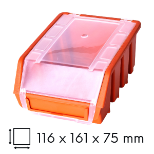 Kuweta magazynowa z klapką 116x161x75mm pomarańcz Ergobox