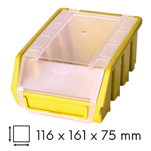 Kuweta magazynowa z klapką 116x161x75mm żółta Ergobox