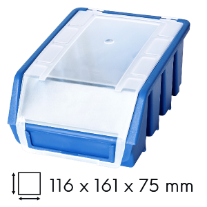 Kuweta magazynowa z klapką 116x161x75mm niebieska Ergobox