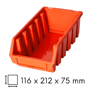 Kuweta warsztatowa długa 116x212x75mm pomarańczowa Ergobox