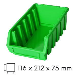 Kuweta warsztatowa długa 116x212x75mm zielona Ergobox