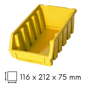 Kuweta warsztatowa długa 116x212x75mm żółta Ergobox