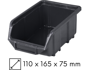 Kuweta warsztatowa mała 110x165x75mm czarna Ecobox