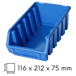 Kuweta warsztatowa długa 116x212x75mm niebieska Ergobox