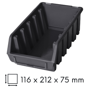 Kuweta warsztatowa długa 116x212x75mm czarna Ergobox