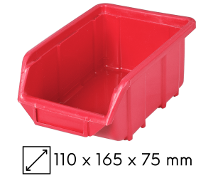 Kuweta warsztatowa mała 110x165x75mm czerwona Ecobox