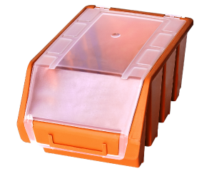 Kuweta magazynowa z klapką 170x240x126mm pomarańcz Ergobox