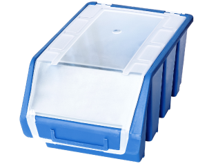 Kuweta magazynowa z klapką 170x240x126mm niebieska Ergobox