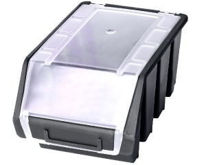 Kuweta magazynowa z klapką 170x240x126mm czarna Ergobox