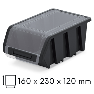Pojemnik warsztatowy z klapką 160x230x120 mm czarny Kistenberg Truck
