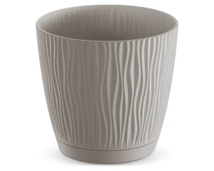Doniczka okrągła z podstawką Prosperplast 19 cm mocca Sandy P