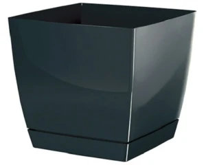 Doniczka z podstawką grafit 24 cm Prosperplast Coubi Square P