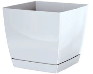 Doniczka kwadratowa biała 24 cm Prosperplast Coubi Square P