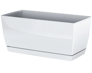 Doniczka z podstawką biała 24 cm Prosperplast Coubi Case P