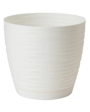 Doniczka z podstawką biała 1 l Form-Plastic Sahara Round