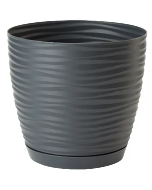 Doniczka okrągła antracyt 2,4 l Form-Plastic Sahara Round