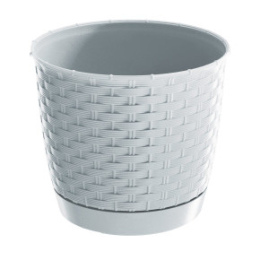 Doniczka okrągła z podstawką 1,2L biała Ratolla Round