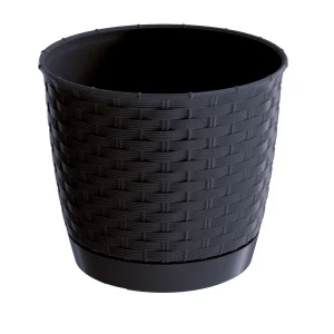 Doniczka okrągła z podstawką 2,8L antracyt Ratolla Round