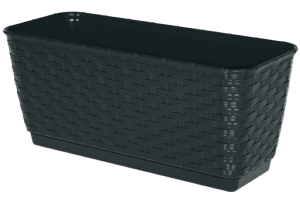 Doniczka długa z podstawką antracyt 29 cm Ratolla P