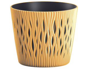 Doniczka okrągła 16cm musztardowa Sandy Round Prosperplast
