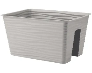 Doniczka na balustradę podłużna 39 cm platyna Sahara Railing