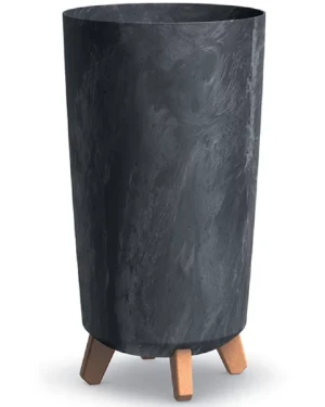 Donica wysoka 44,5 cm antracyt Gracia Tubus Slim Beton Effect
