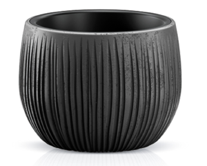 Doniczka z wkładem 24 cm czarna Prosperplast Beton Bowl kula