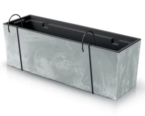 Donica na balkon 58 cm szara Prosperplast Urbi Case Beton Effect